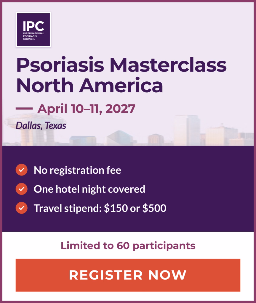 Psoriasis Masterclass North America - April 10 - 11, 2027 in Dallas, Texas. Limited to 60 participants. Register now!
