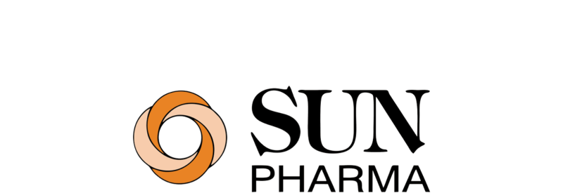 Sun Pharma logo featuring an orange and beige circular design on the left, with the words SUN PHARMA in bold, black capital letters to the right—reflecting a masterclass in pharmaceutical branding.